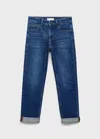 Mango Jean Droit À Revers Bleu Foncé - Enfants - 13-14 Ans -  Kids In Blue
