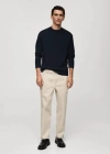Mango Pull-over Maille Regular-fit In Bleu Marine Foncé