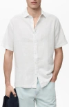 Mango Regular Fit Linen Blend Button-up Shirt