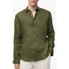 Mango Regular Fit Linen Button-up Shirt In Green