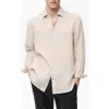 Mango Regular Fit Linen Button-up Shirt In Beige