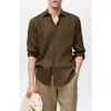 Mango Regular Fit Linen Button-up Shirt In Brown