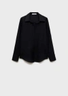 Mango Regular-fit Linen Shirt Black
