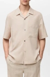 Mango Regular Fit Lyocell Camp Shirt In Neutral