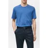 Mango Regular Fit Medium Weight Cotton T-shirt In Blue