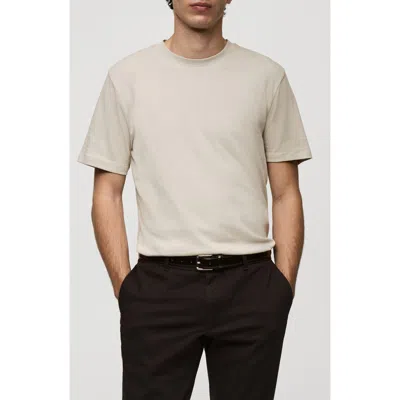 Mango Regular Fit Medium Weight Cotton T-shirt In Neutral
