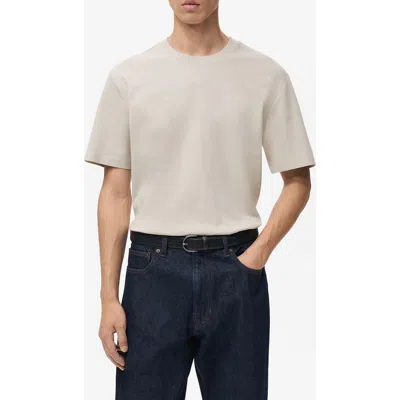 Mango Regular Fit Medium Weight Cotton T-shirt In Neutral