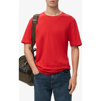 Mango Regular Fit Medium Weight Cotton T-shirt In Red