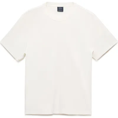 Mango Regular Fit Medium Weight Cotton T-shirt In White