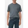 Mango Regular Fit Medium Weight Cotton T-shirt In Blue