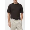 Mango Regular Fit Medium Weight Cotton T-shirt In Brown