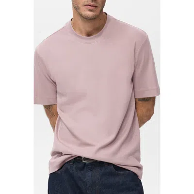 Mango Regular Fit Medium Weight Cotton T-shirt In Pink