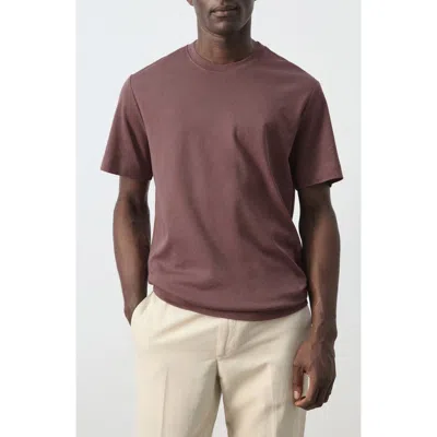 Mango Regular Fit Medium Weight Cotton T-shirt In Purple