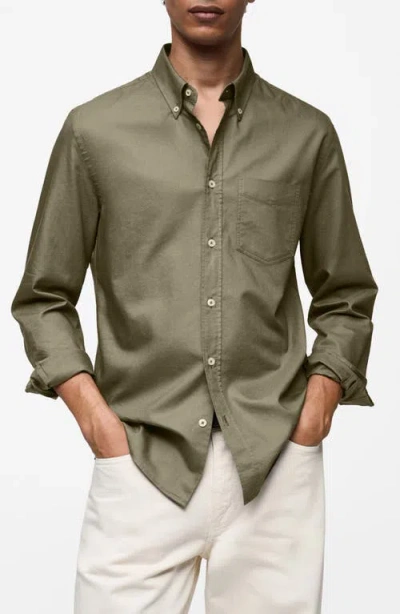 MANGO MANGO REGULAR FIT OXFORD BUTTON-DOWN SHIRT