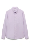 Mango Regular Fit Oxford Button-down Shirt In Violet