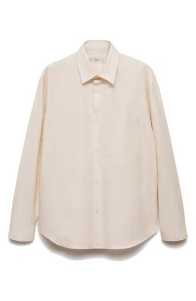 Mango Regular Fit Oxford Button-up Shirt In Vanilla