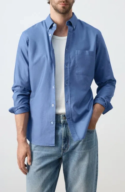 Mango Regular Fit Oxford Button-down Shirt In Blue