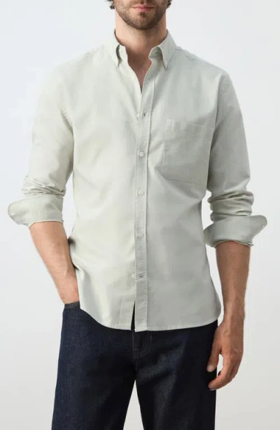 Mango Regular Fit Oxford Button-down Shirt In Green