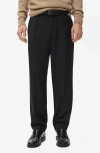 Mango Regular Fit Pleated Pants In Black