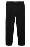 Mango Regular Fit Pleated Pants In Dark Heather Gray