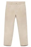Mango Regular Fit Pleated Stretch Cotton Dress Pants In Sand