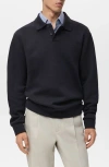 Mango Regular Fit Polo Sweatshirt In Blue