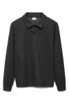 Mango Regular Fit Polo Sweatshirt In Charcoal