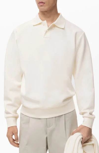 Mango Regular Fit Polo Sweatshirt In White