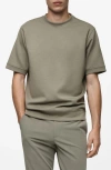 Mango Regular Fit Short Sleeve Sweatshirt In Medium Green
