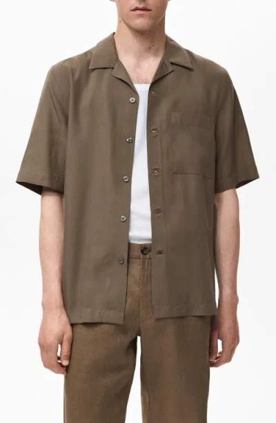 Mango Men's Regular-fit Lyocell Shirt In Brown