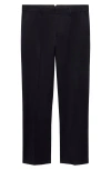 Mango Regular Fit Straight Leg Tencel® & Cotton Pants In Dark Navy