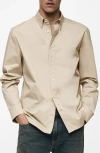 Mango Chemise Regular Fit Coton In Beige