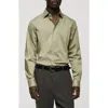 Mango Regular Fit Stretch Poplin Button-up Shirt In Green