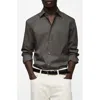 Mango Regular Fit Stretch Poplin Button-up Shirt In Grey