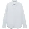 Mango Regular Fit Stretch Poplin Button-up Shirt In Sky Blue
