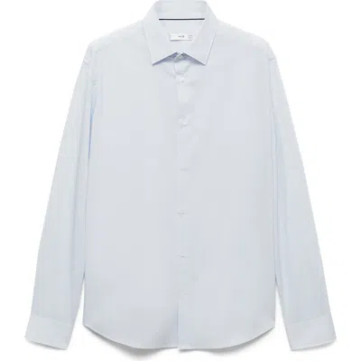 Mango Regular Fit Stretch Poplin Button-up Shirt In Sky Blue