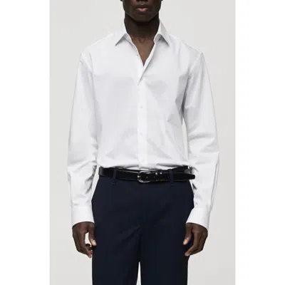MANGO MANGO REGULAR FIT STRETCH POPLIN BUTTON-UP SHIRT