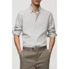 Mango Regular Fit Stripe Cotton Button-up Shirt In Green