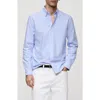 Mango Men's Slim-fit Kodak-striped Cotton Shirt In Sky Blue