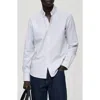 Mango Regular Fit Stripe Cotton Button-up Shirt In White