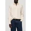 Mango Regular Fit Stripe Cotton Button-up Shirt In Neutral