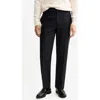 Mango Regular Fit Virgin Wool Pants In Black