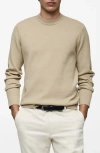 Mango Regular Fit Viscose Blend Crewneck Sweater In Neutral