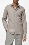 Mango Men's Regular-fit Wool Shirt In Beige