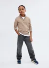 Mango Kids' Regular Straight Jeans Black Denim In Brown