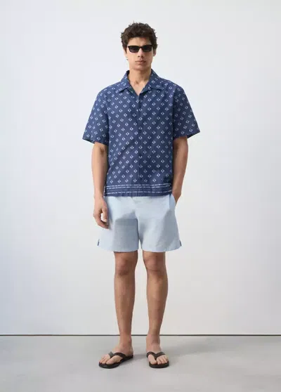 Mango Regular-fit 100% Cotton Shirt In Indigo Blue