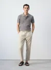 Mango Regular-fit Pleated Pants In Ivory White