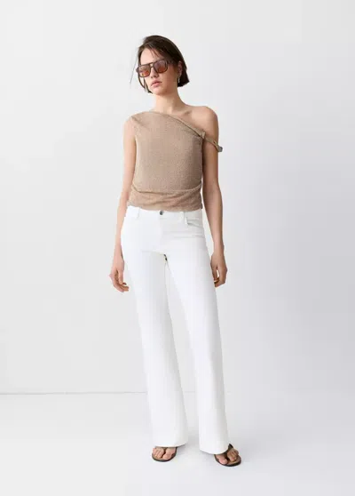 Mango Regular-waist Flared Jeans In Brown