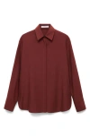 Mango Relaxed Fit Button-up Shirt In Brown
