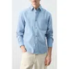 Mango 100% Cotton Relaxed-fit Shirt In Sky Blue